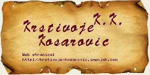 Krstivoje Košarović vizit kartica